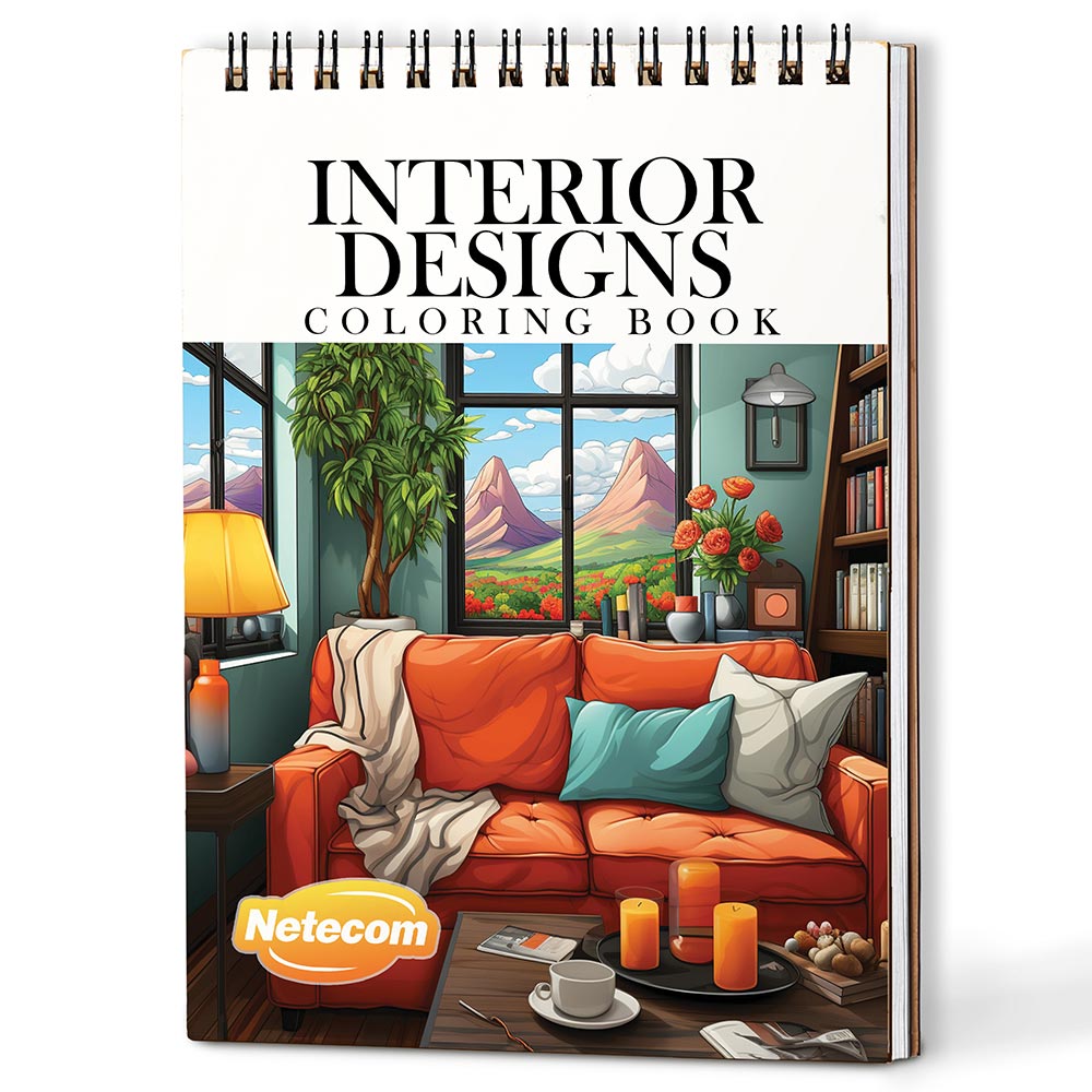 Netecom Interior Design Coloring Book For Adults