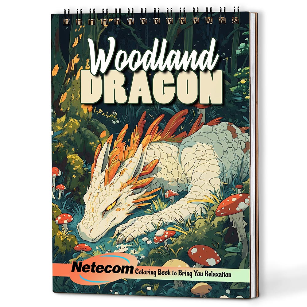 Netecom Woodland Dragon Coloring Book For Adults