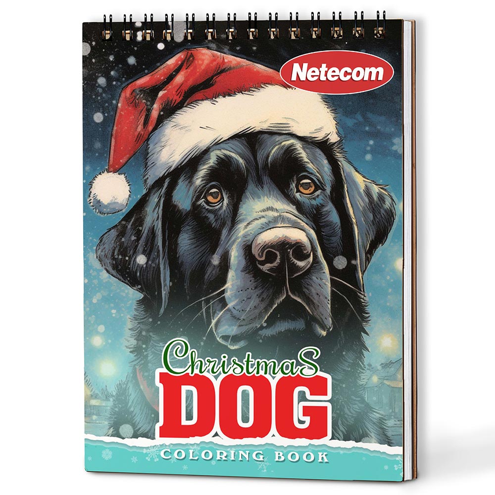 Netecom Christmas Dog Coloring Book For Adults