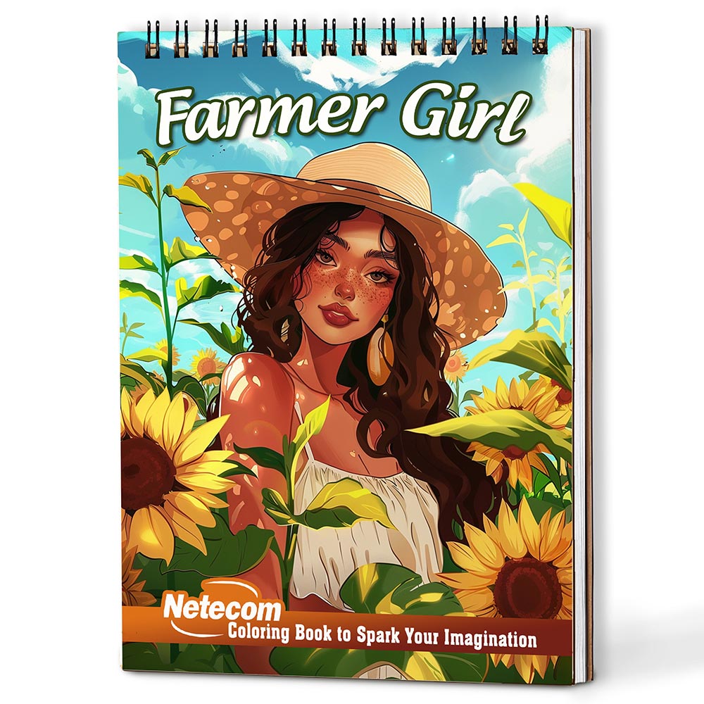 Netecom Farmer Girl Coloring Book For Adults