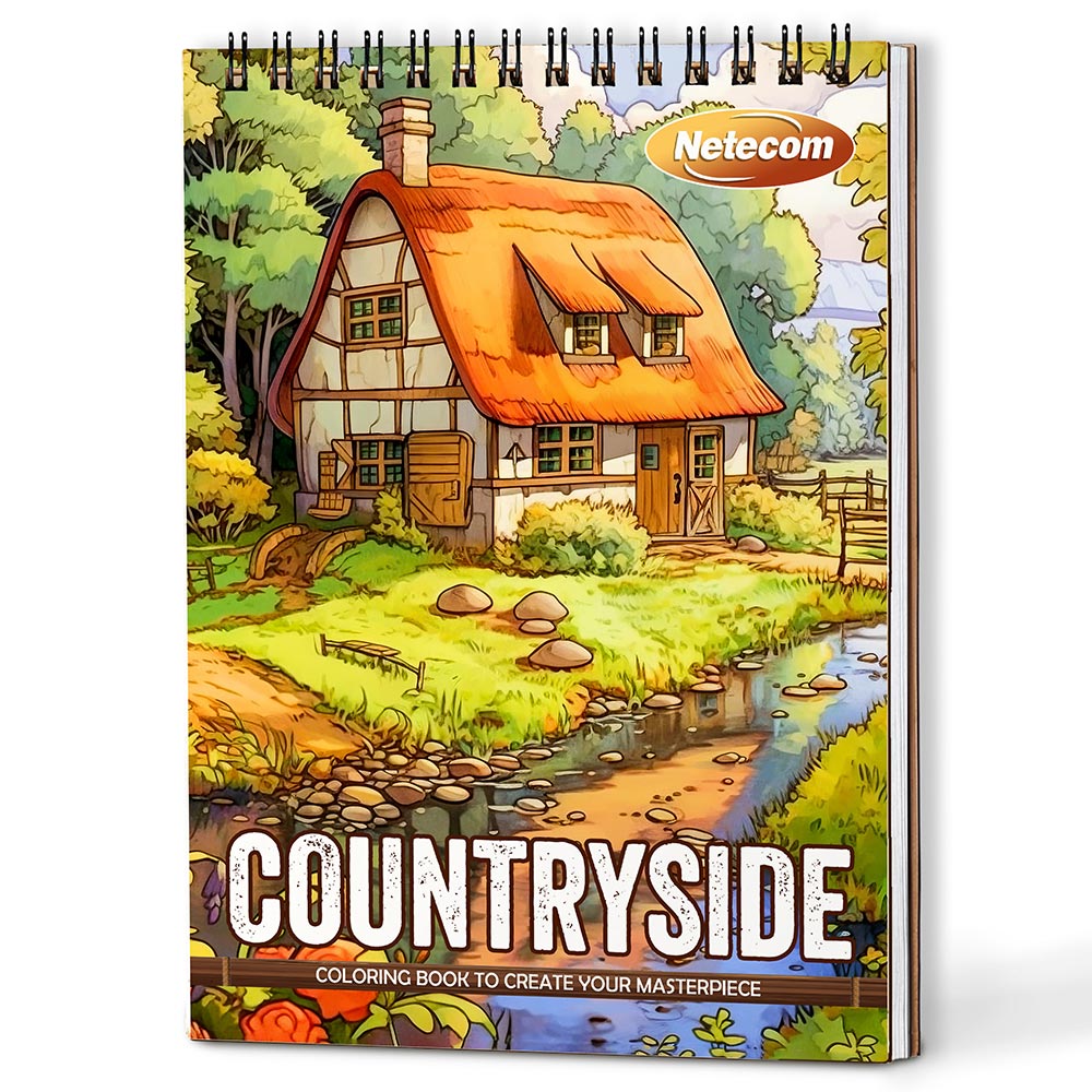Netecom Countryside Coloring Book For Adults