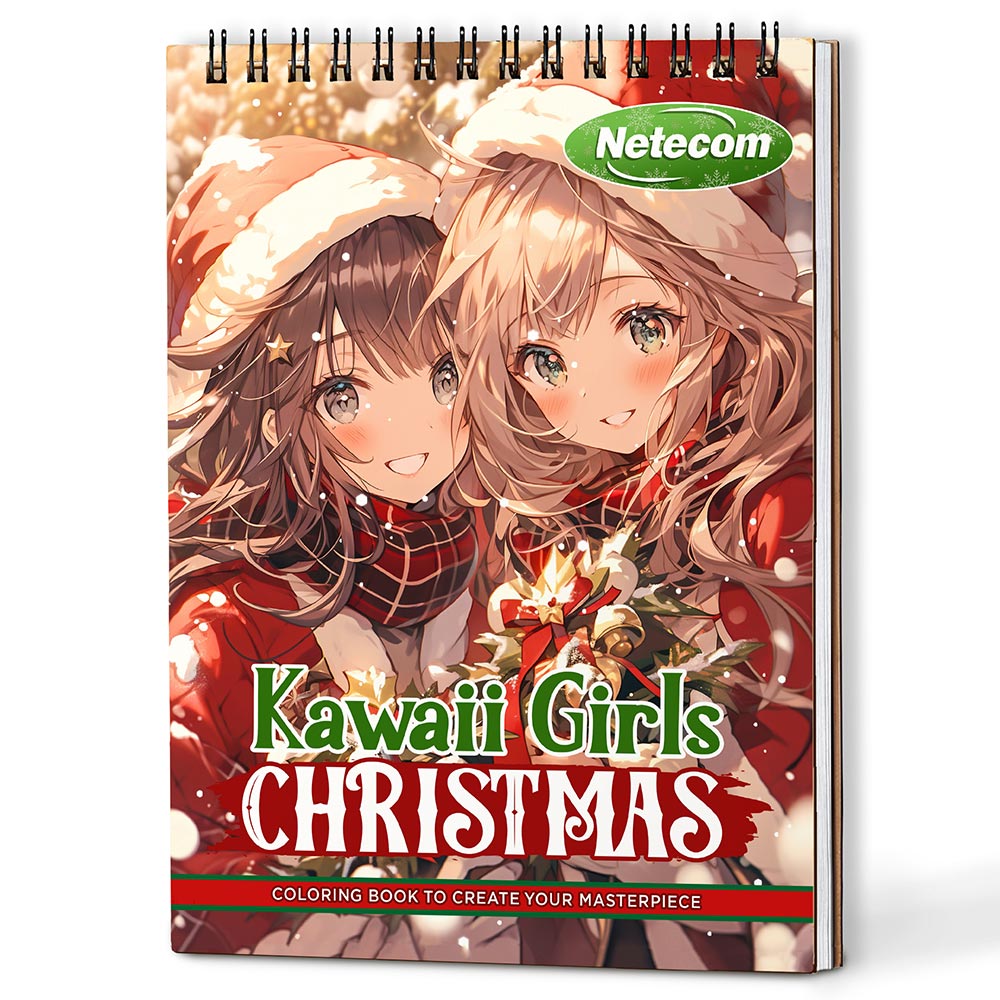 Netecom Kawaii Girls Christmas Coloring Book For Adults