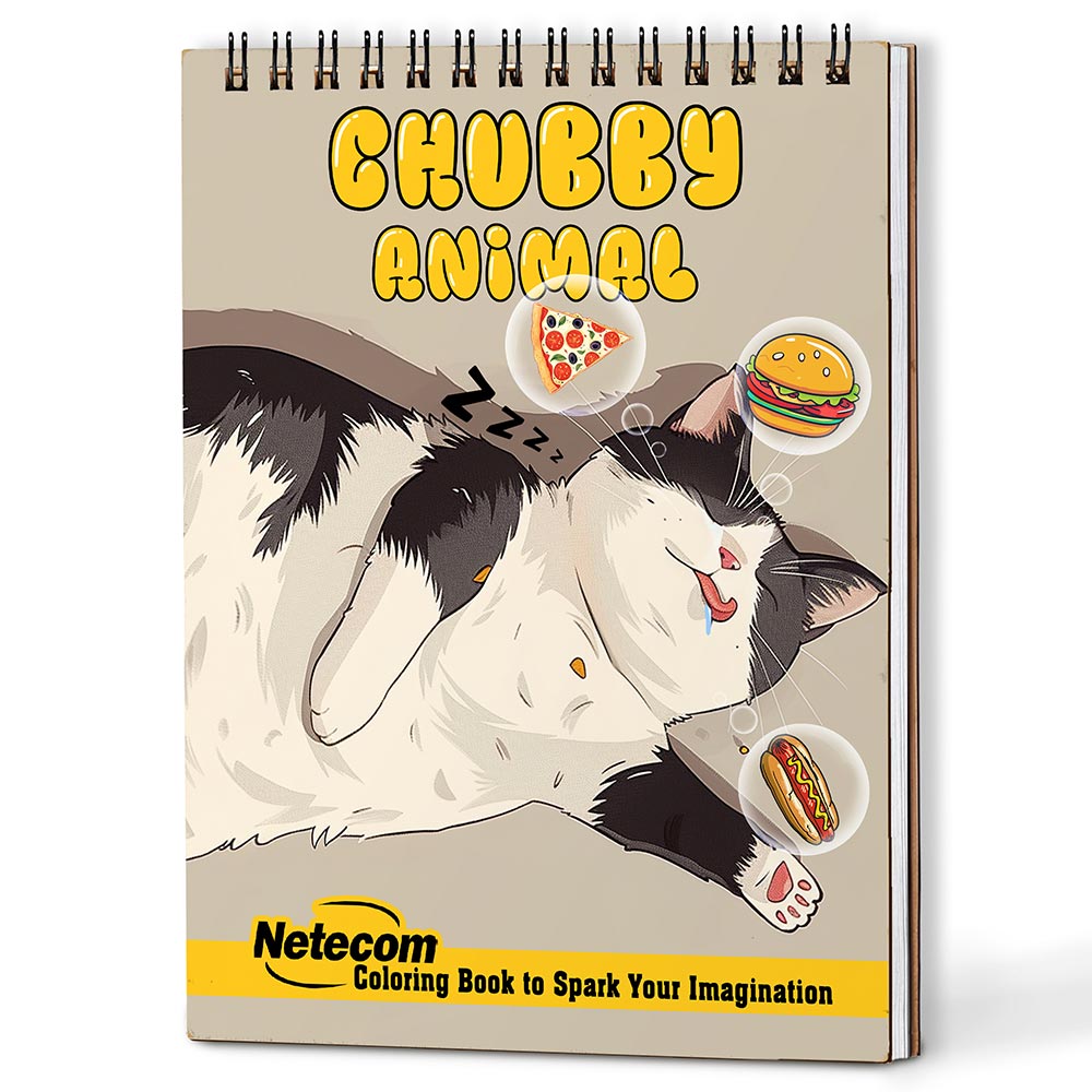 Netecom Chubby Animal Coloring Book For Adults
