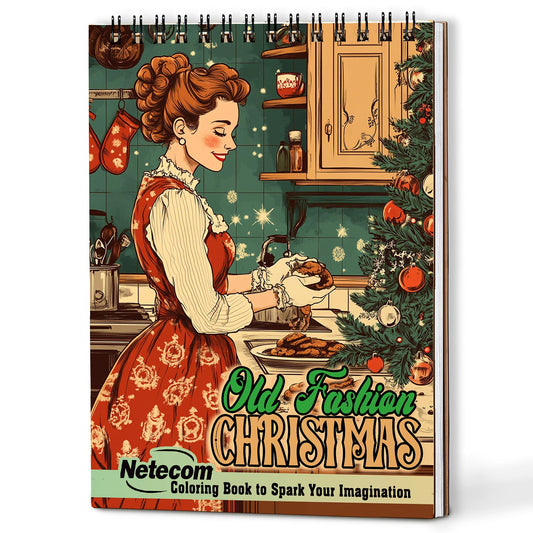 Netecom Old Fashion Christmas Coloring Book For Adults