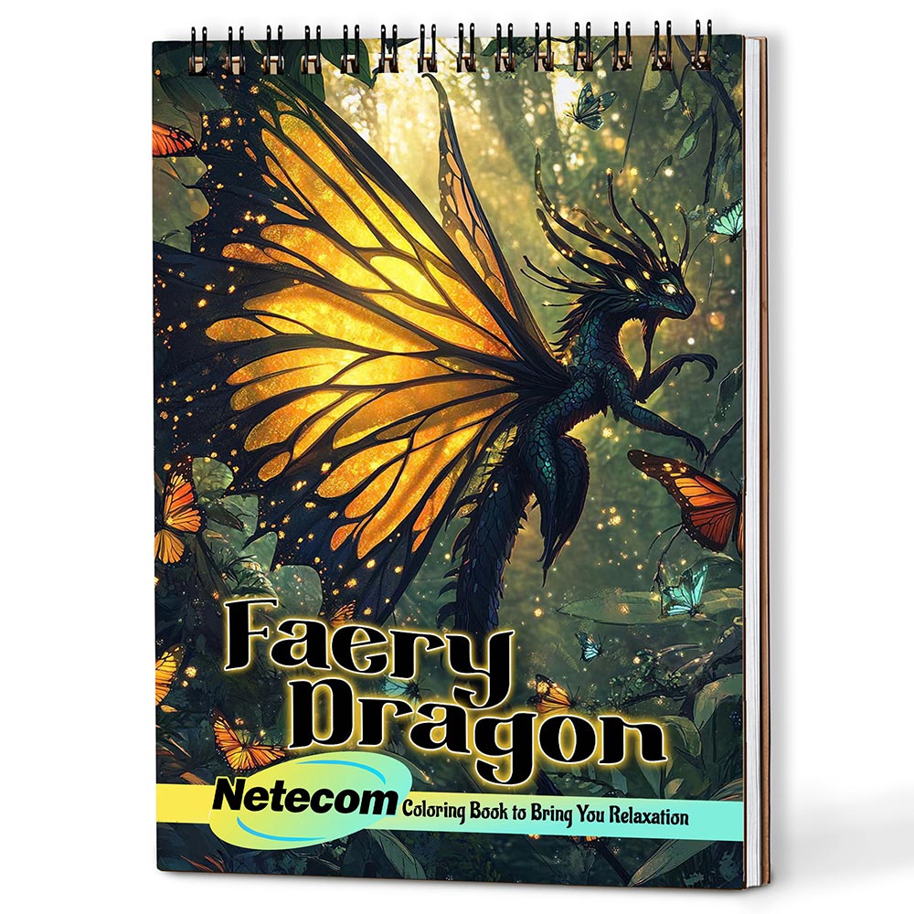 Netecom Faery Dragon Coloring Book For Adults