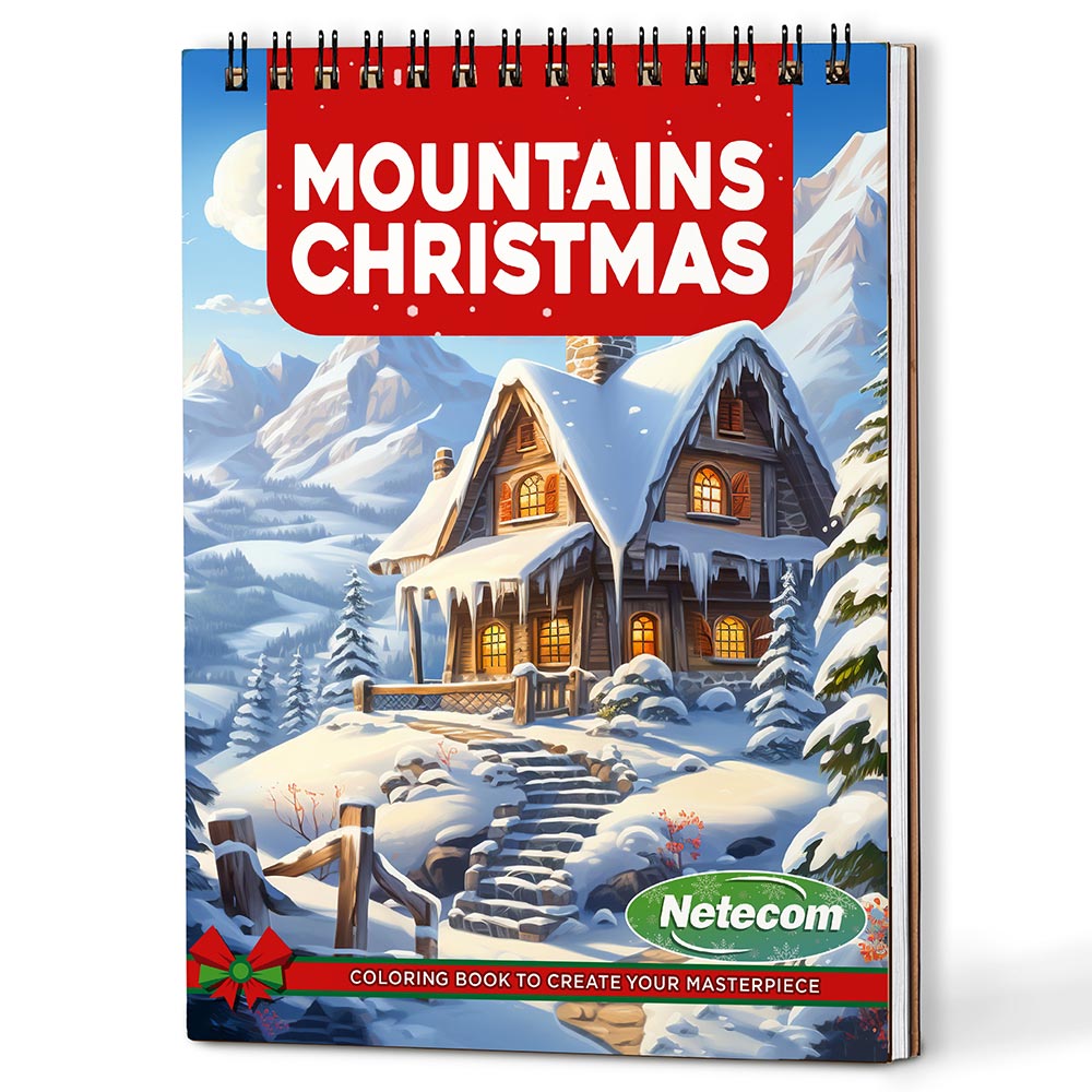 Netecom Mountains Christmas Coloring Book For Adults