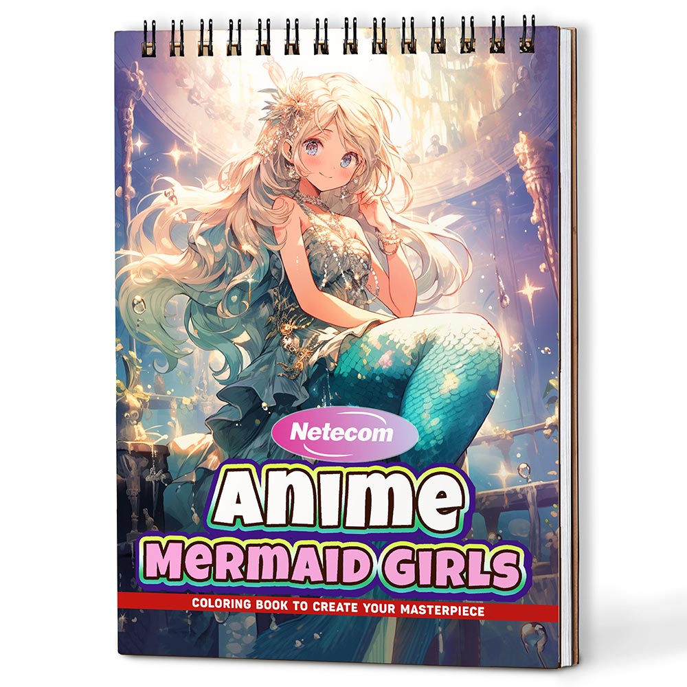 Anime Mermaid Girls Coloring Book For Adults