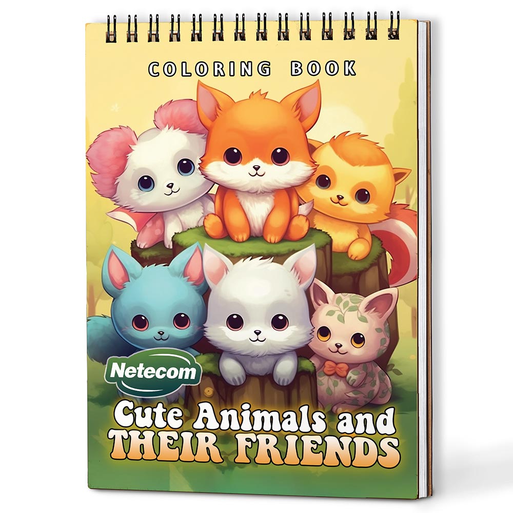 Netecom Cute Animals and Their Friends Coloring Book For Adults