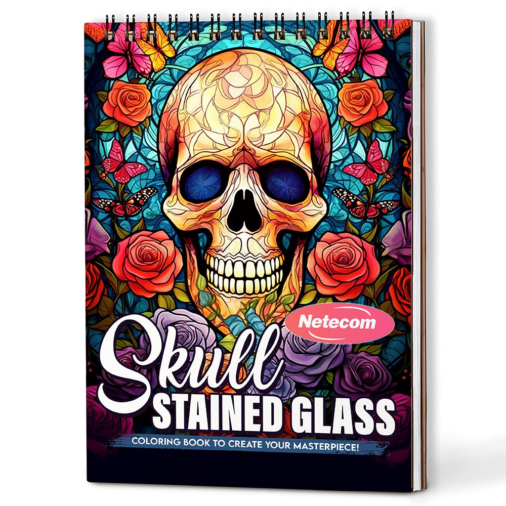 Skull Stained Glass Coloring Book For Adults