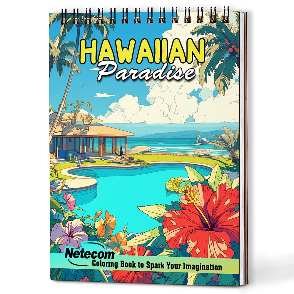 Netecom Hawaiian Paradise Coloring Book For Adults