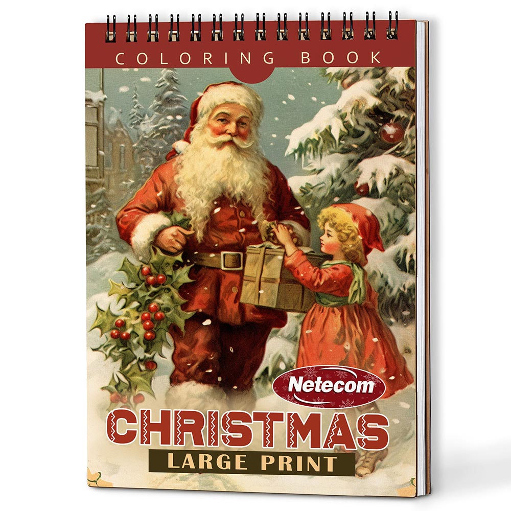 Netecom Large Print Christmas Coloring Book For Adults