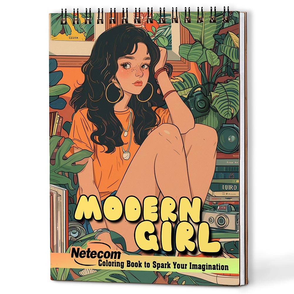Netecom Modern Girl Coloring Book For Adults