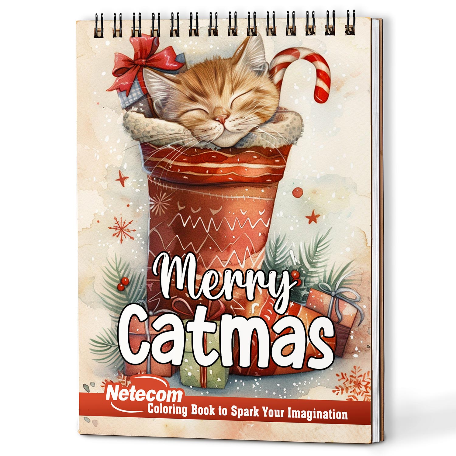 Netecom Merry Catmas Coloring Book For Adults
