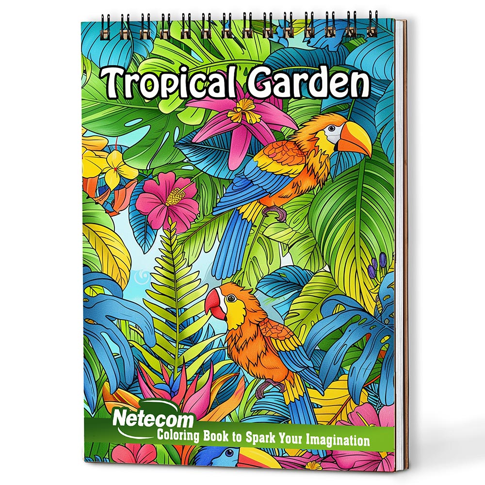 Netecom Tropical Garden Coloring Book For Adults
