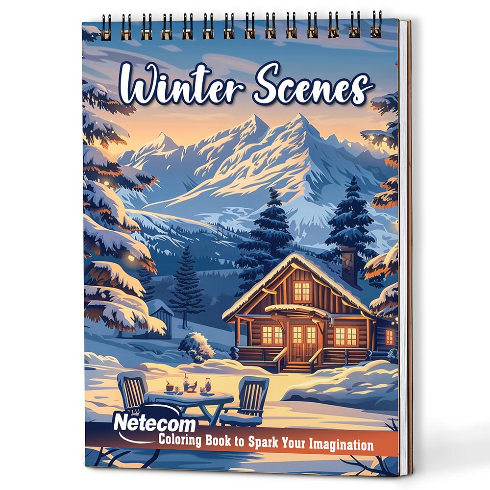 Netecom Winter Scenes Coloring Book For Adults