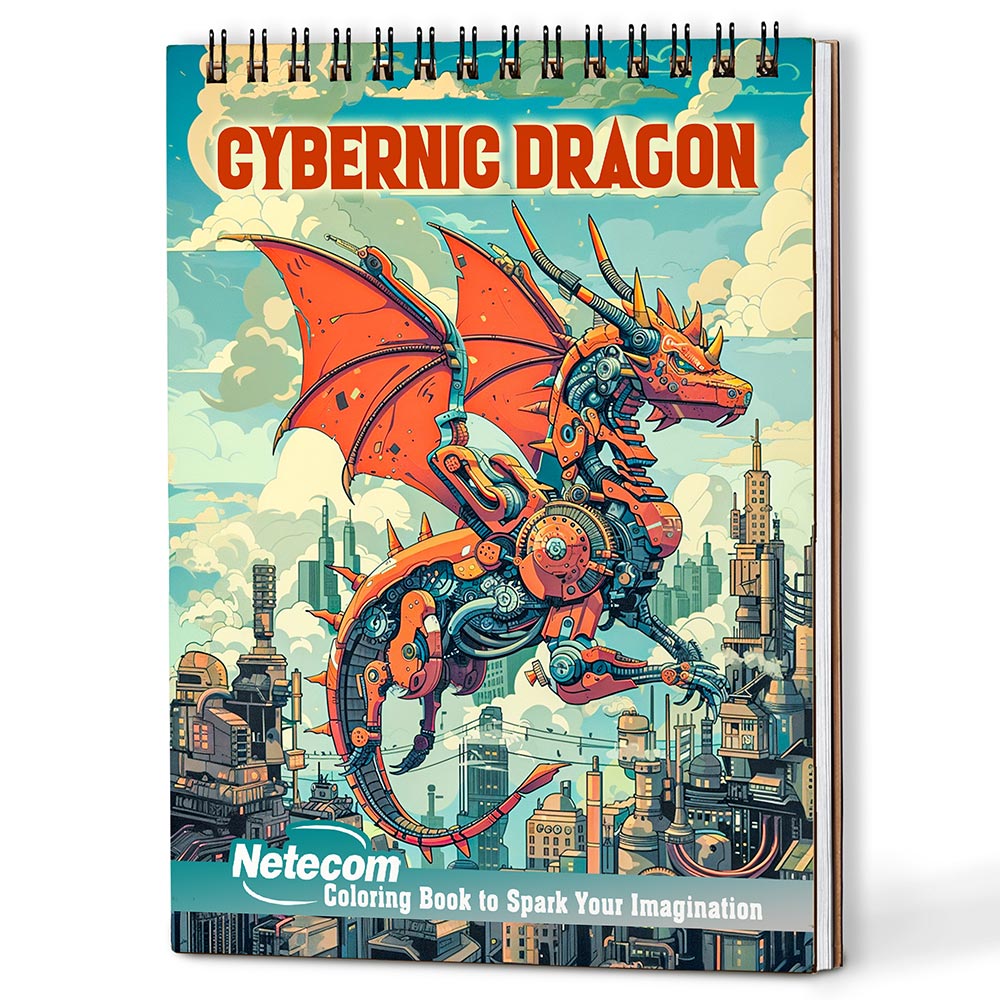 Netecom Cybernic Dragon Coloring Book For Adults