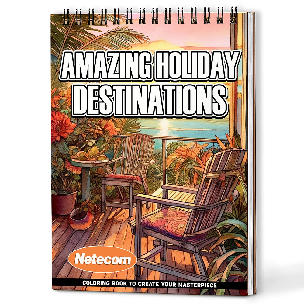 Amazing Holiday Destinations Coloring Book For Adults