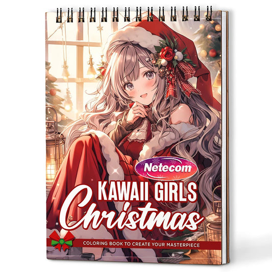 Netecom Kawaii Girls Christmas Coloring Book For Adults