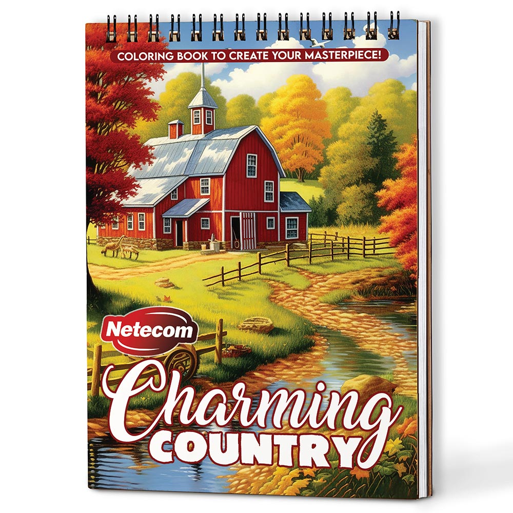 Netecom Charming Country Coloring Book For Adults