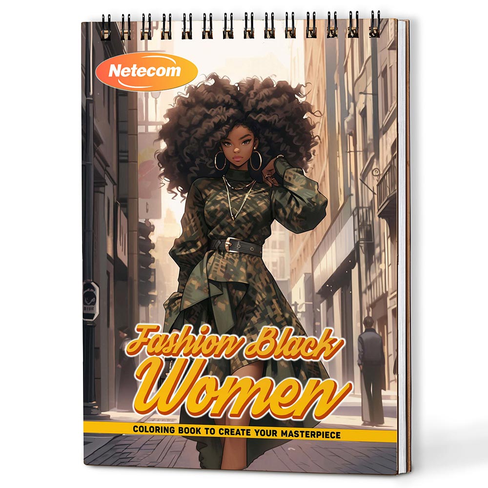Fashion Black Women Coloring Book For Adults