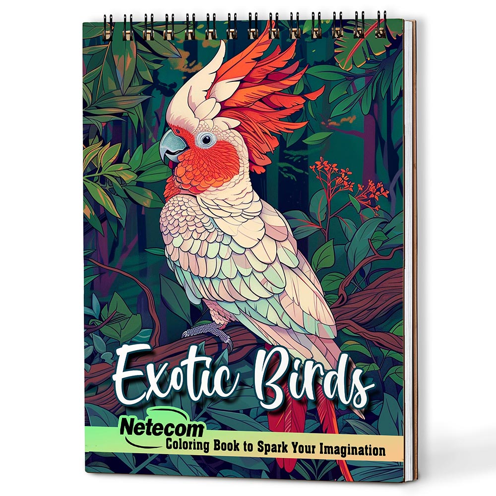 Netecom Exotic Birds Coloring Book For Adults