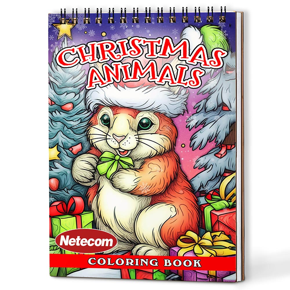 Netecom Christmas Animals Coloring Book For Adults