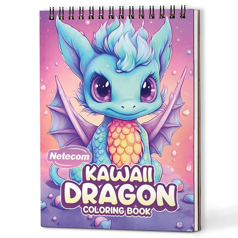 Netecom Kawaii Dragons Coloring Book For Adults