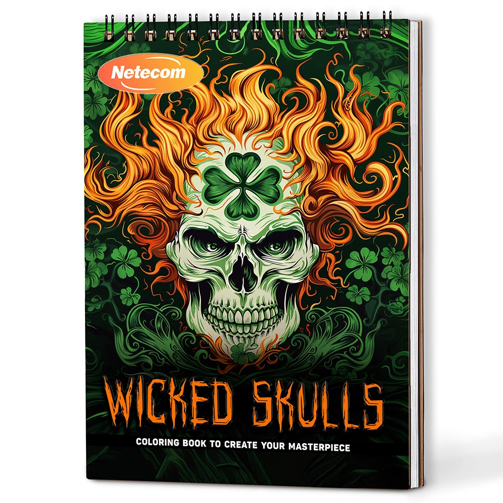 Netecom Wicked Skulls Coloring Book For Adults