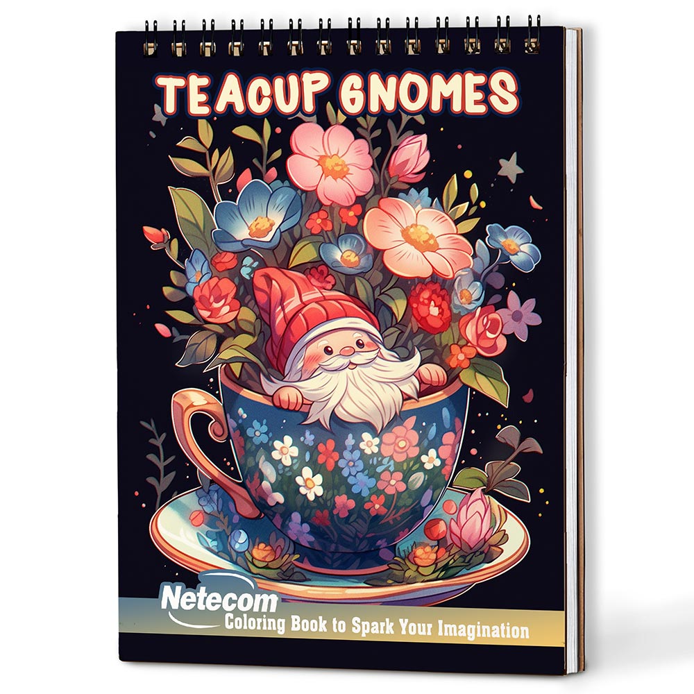 Netecom Teacup Gnomes Coloring Book For Adults