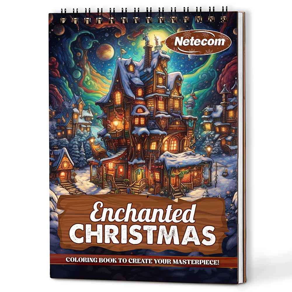 Netecom Enchanted Christmas Coloring Book For Adults