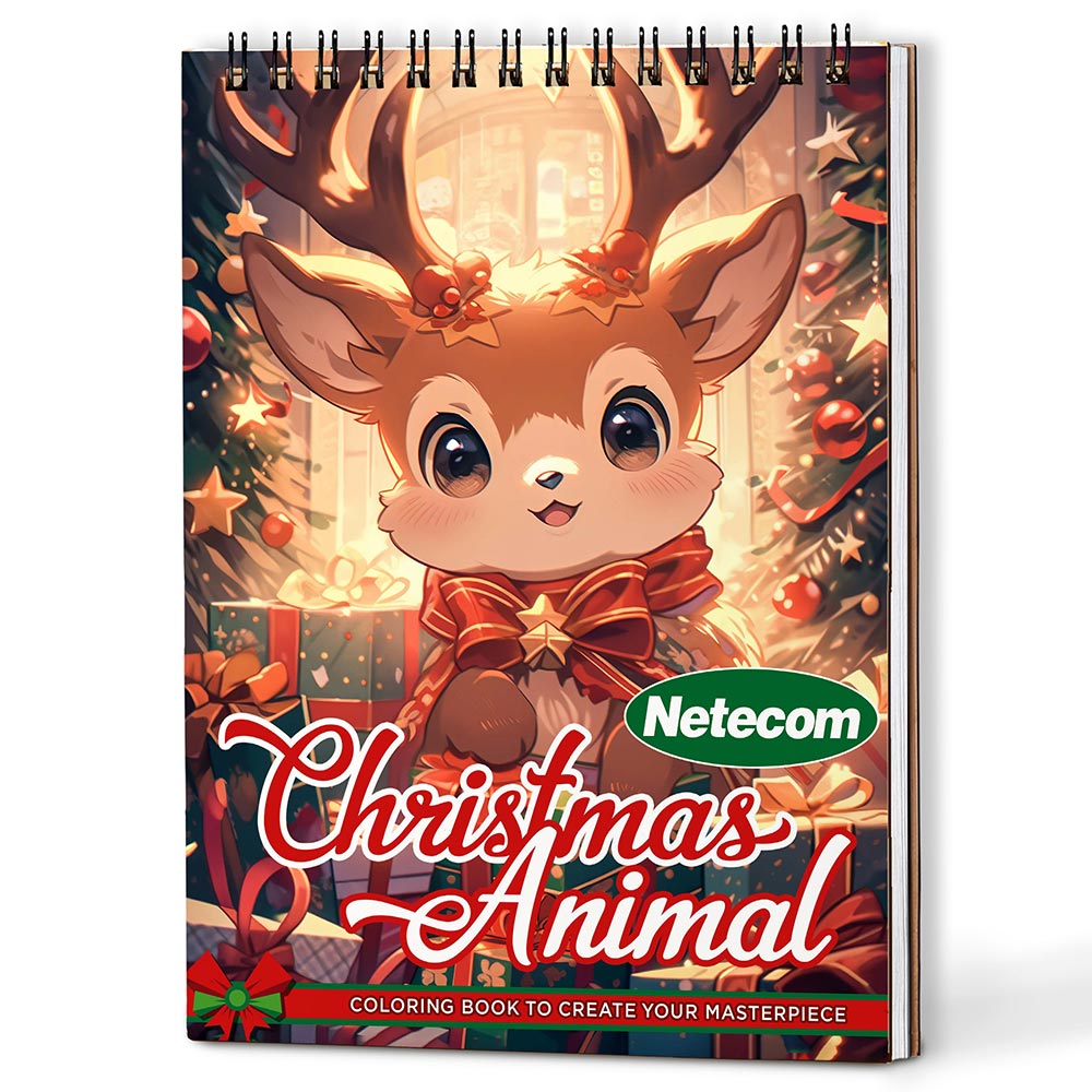 Netecom Christmas Animal Coloring Book For Adults