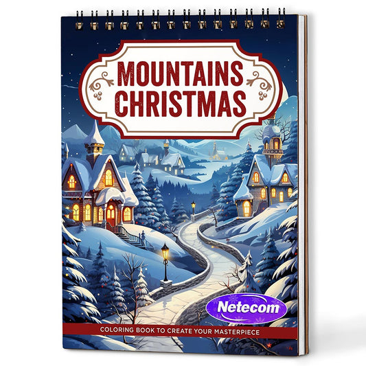 Netecom Mountains Christmas Coloring Book For Adults