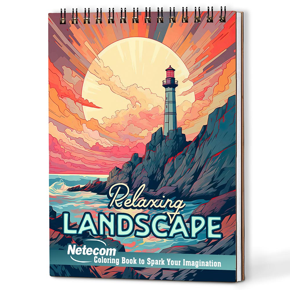 Netecom Relaxing Landscape Coloring Book For Adults