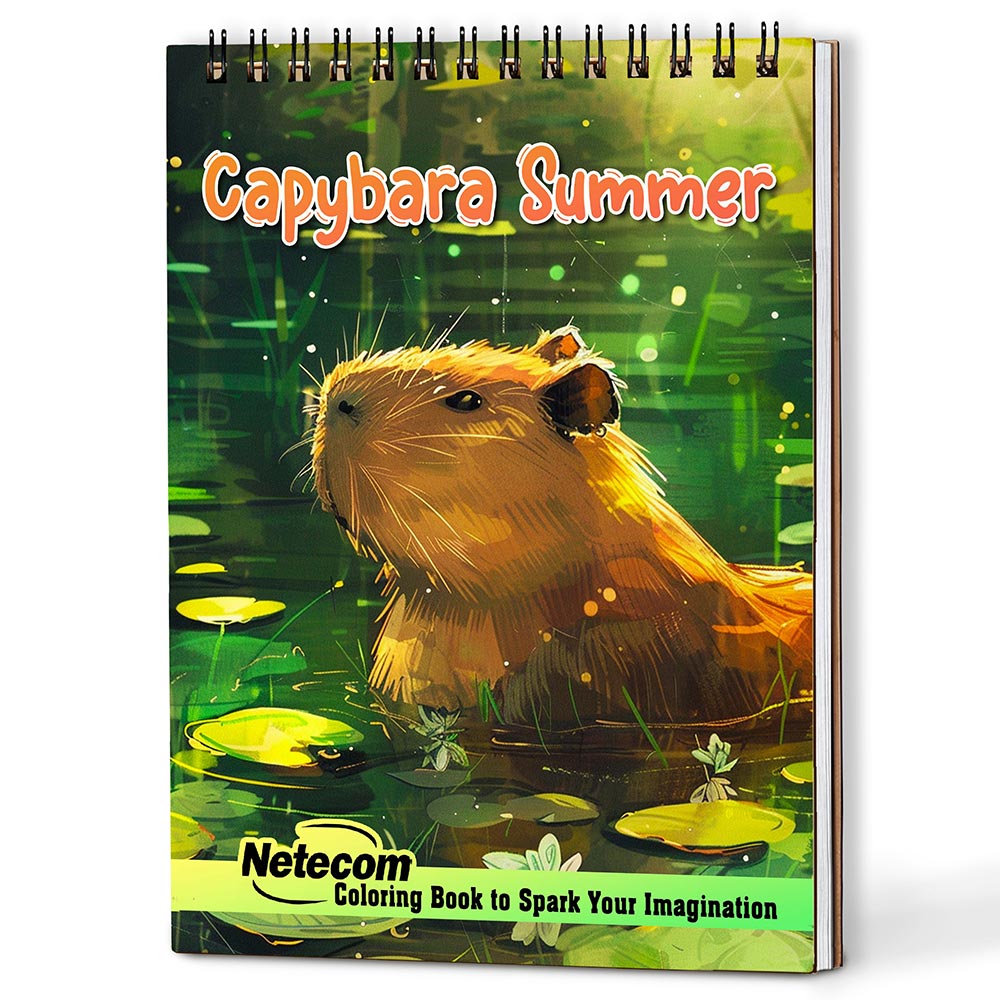 Netecom Capybara Summer Coloring Book For Adults