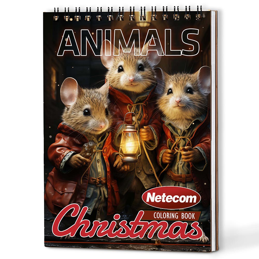 Netecom Christmas Animal Coloring Book For Adults