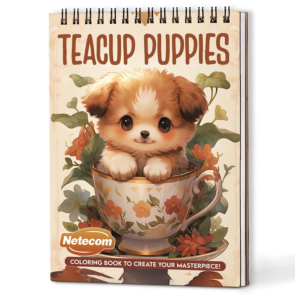 Netecom Teacup Puppies Coloring Book For Adults