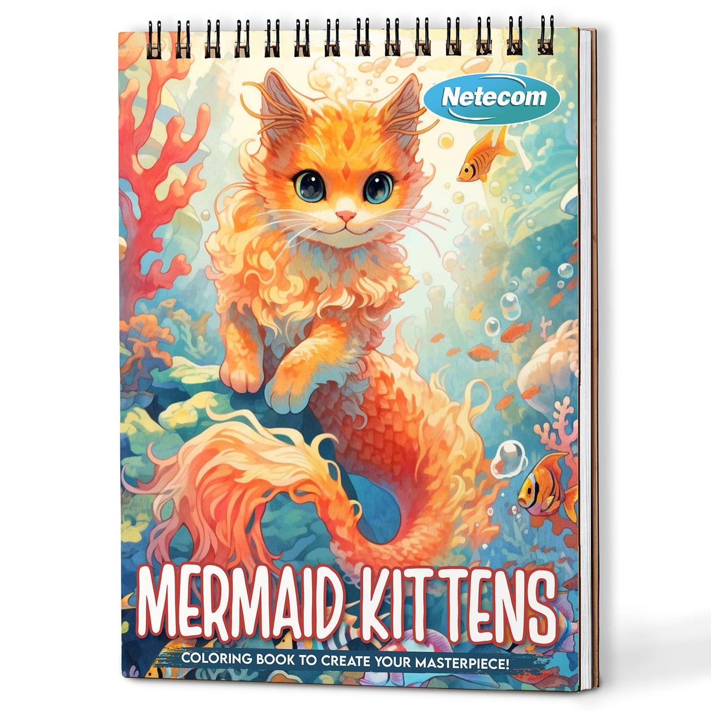 Netecom Mermaid Kittens Coloring Book For Adults