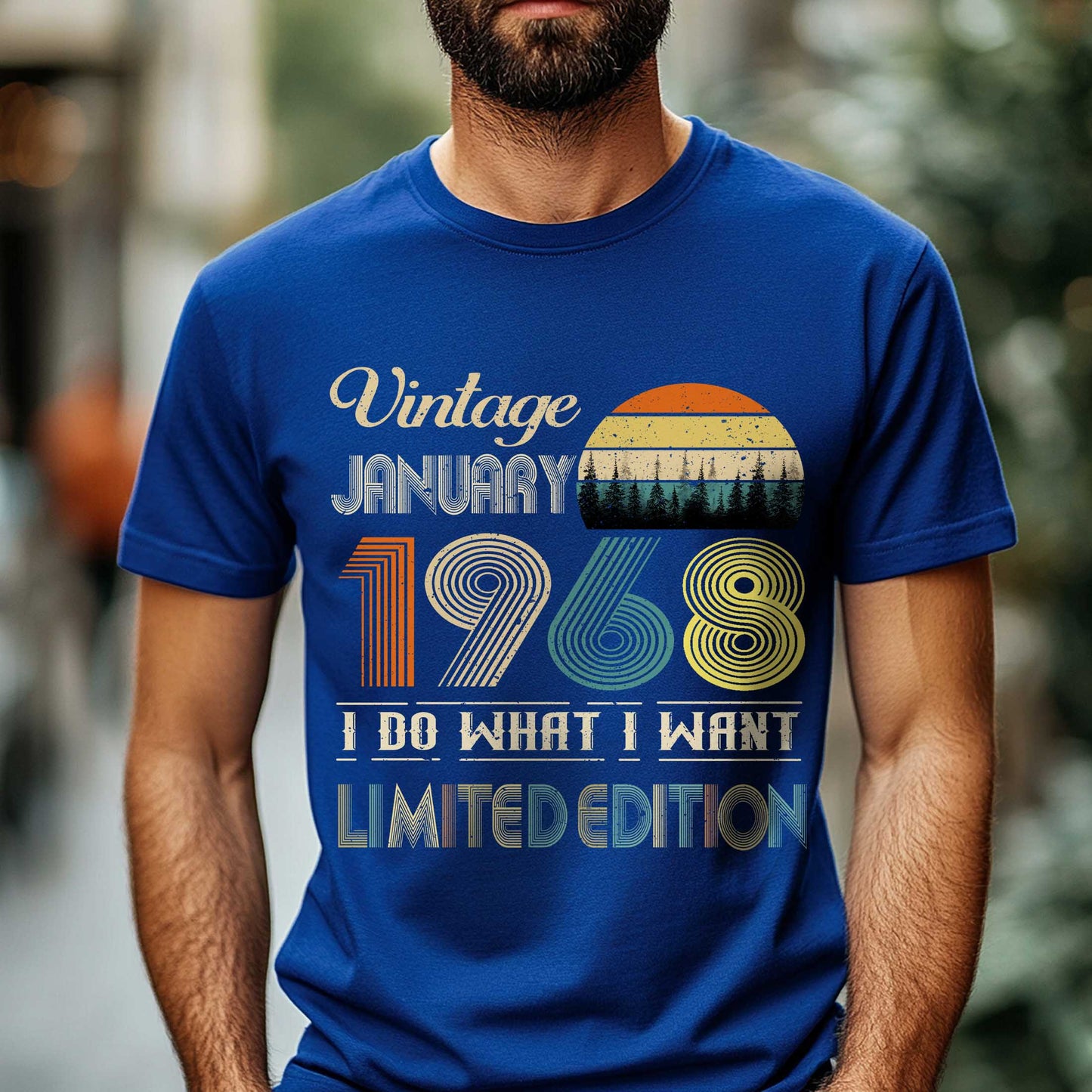 Netecom Vintage January 1968 T-Shirt, I Do What I Want Limited Edition, Retro Graphic Tee, Perfect Birthday Gift for Men