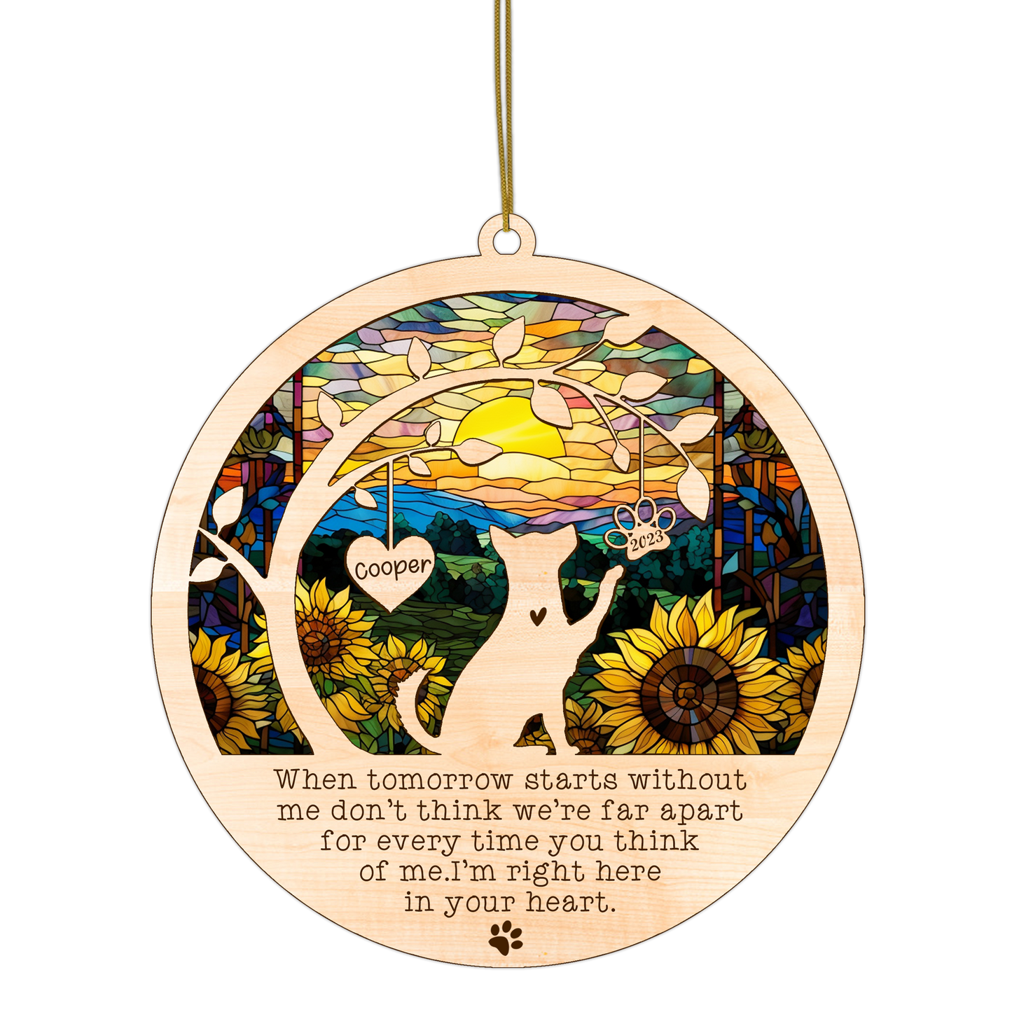 Netecom Husky Dog Memorial Suncatcher, Personalized with Name Date Husky Dog Breeds Suncatcher, Pet Loss Sun Catcher Bereavement Gift Dog Memorial Ornament Loss of Pet Sympathy Gifs Dog Lovers