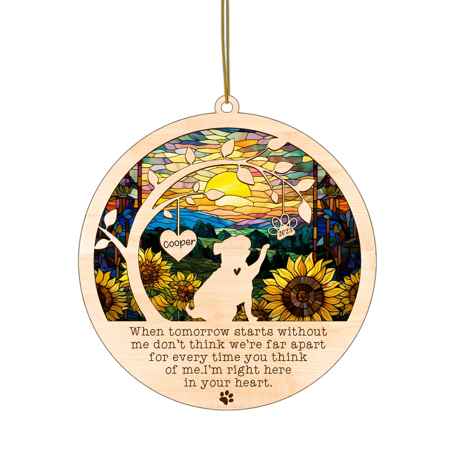 Netecom Pug Dog Memorial Suncatcher, Personalized with Name Date Pug Dog Breeds Suncatcher, Pet Loss Suncatcher, Bereavement Gift Dog Memorial Ornament Loss of Pet Sympathy Gift Dog Lovers