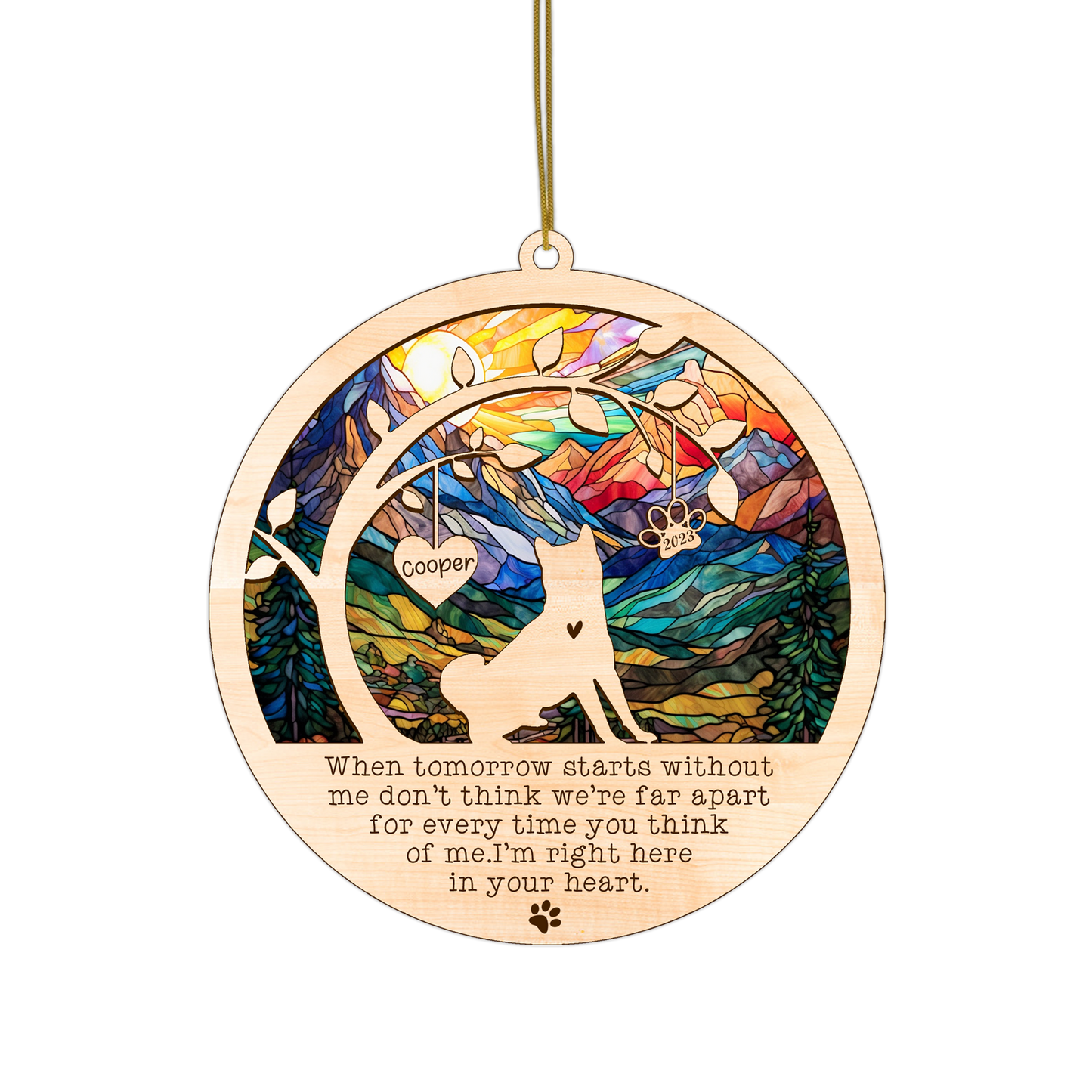 Netecom Akita Dog Memorial Suncatcher, Personalized with Name Date Akita Dog Breeds Suncatcher, Pet Loss Suncatcher, Bereavement Gift Dog Memorial Ornament Loss of Pet Sympathy Gift Dog Lovers