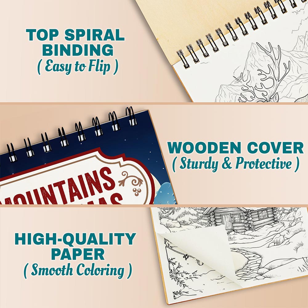 Netecom Mountains Christmas Coloring Pages For Adults