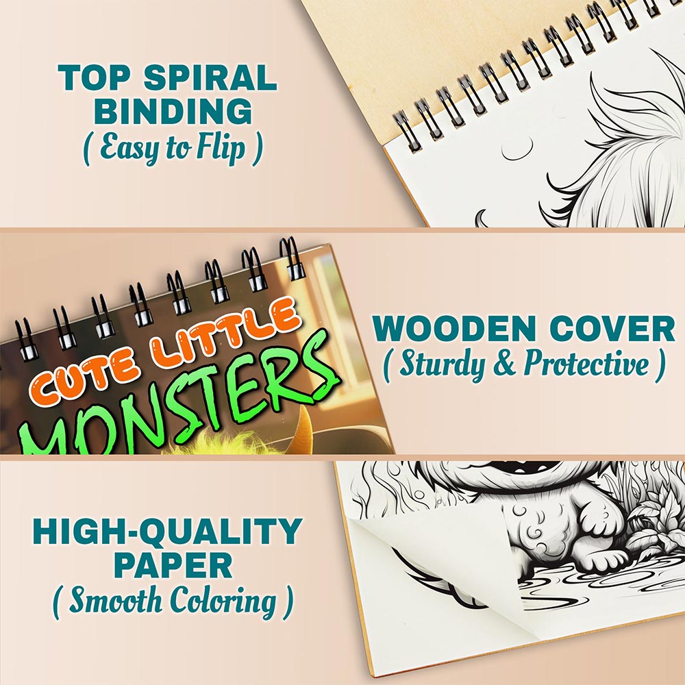Netecom Cute Little Monsters Coloring Pages For Adults