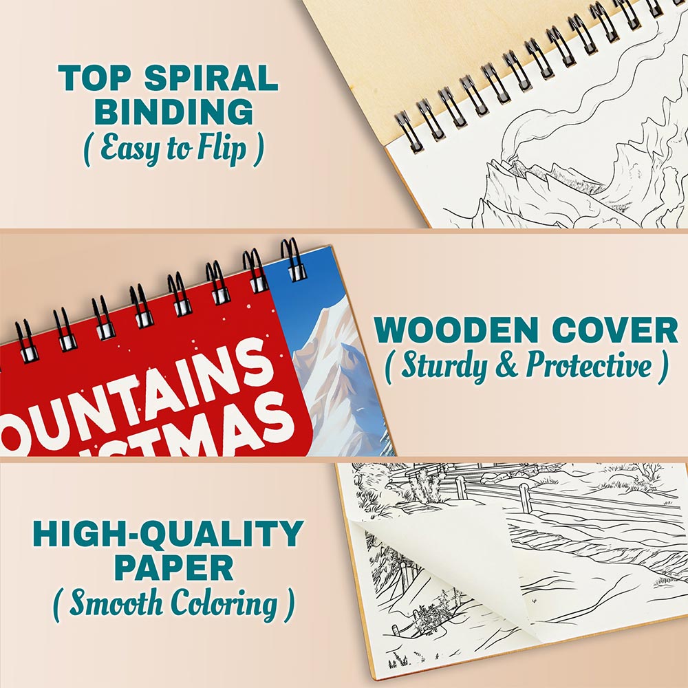 Netecom Mountains Christmas Coloring Pages For Adults