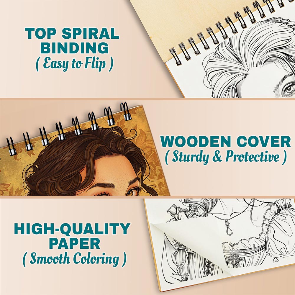 Netecom Beauties in Renaissance Coloring Pages For Adults