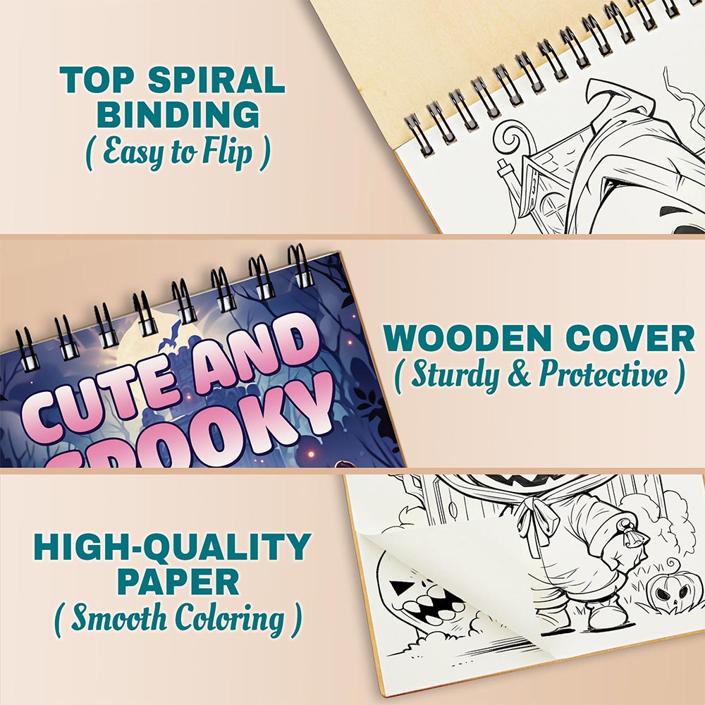 Netecom Cute and Spooky Coloring Pages For Adults