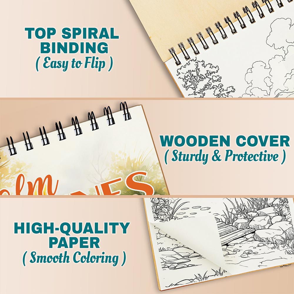 Netecom Calm Scenes Coloring Pages For Adults