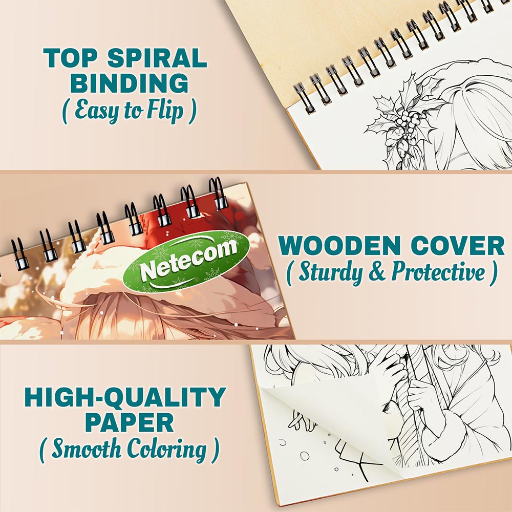 Netecom Kawaii Girls Christmas Coloring Pages For Adults