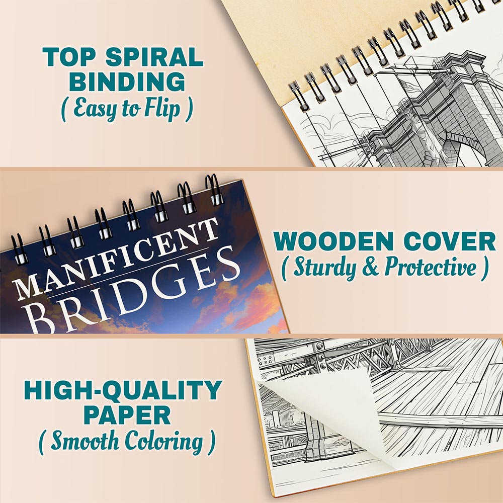 Netecom Magnificent Bridges Coloring Pages For Adults