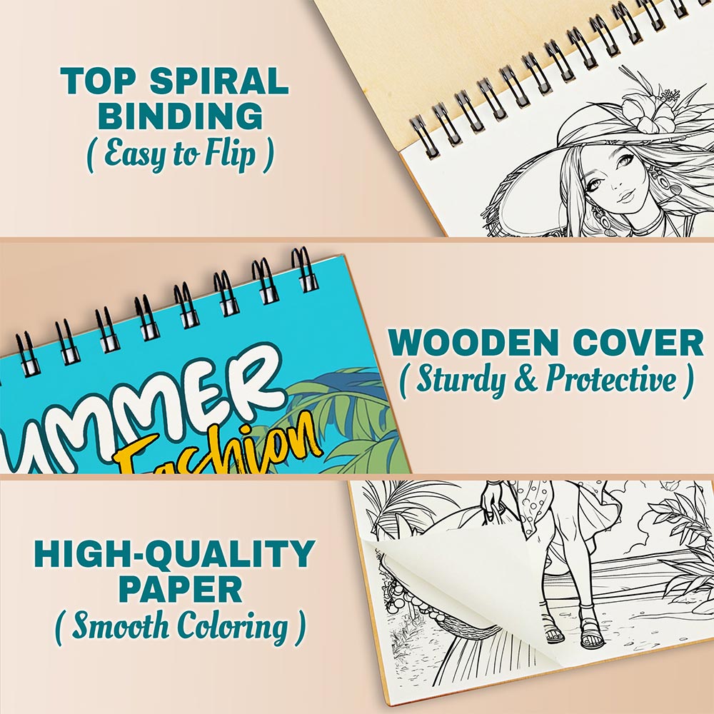 Netecom Summer Fashion Coloring Pages For Adults